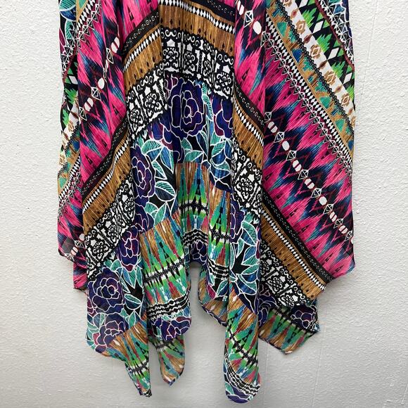 Rabbit Vintage Handkerchief Dress Womens 6 Empire Smocked Waist Artsy Festival - Picture 6 of 15